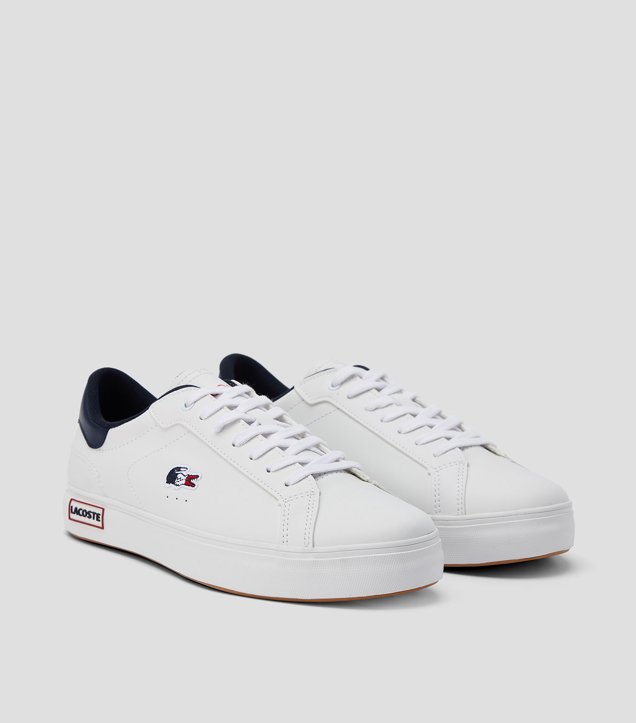 Tenis casuales en piel con logotipo Hombre